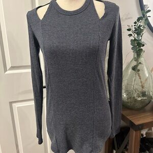 Nine Britton Dark Gray Sweater with Cutout Design